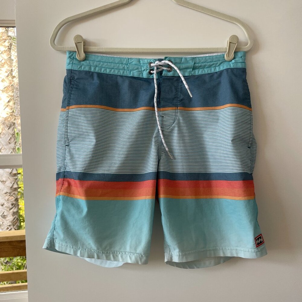 Billabong Lo Tides Recycler Series‎ Board Shorts in Blue and Orange, 29